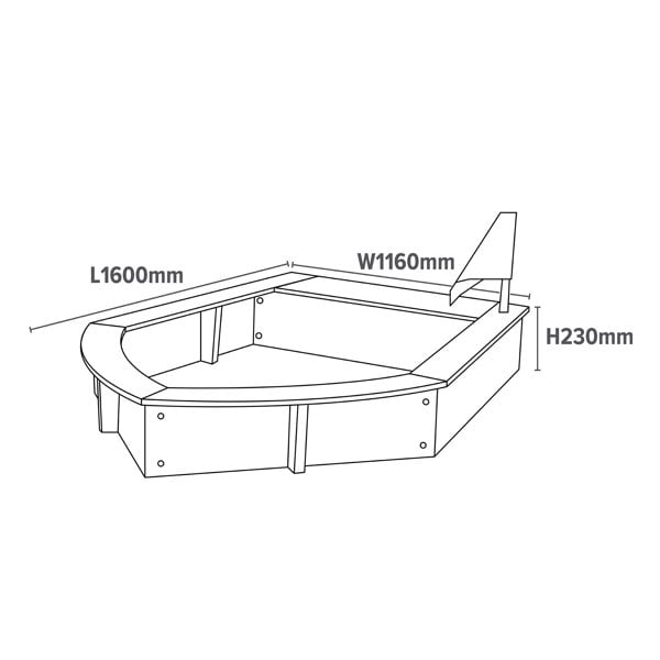 Liberty House Toys Kids Boat Sandpit with Seating and Cover