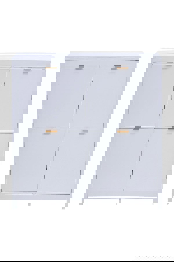 Living and Home Flip Down Wood Shoe Cabinet in White