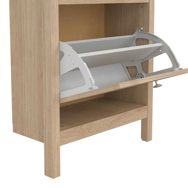 Wyld Haus Gossmere Hickory Oak Effect Shoe Cabinet 2 Doors
