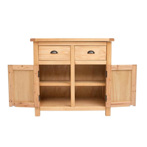 Cabinet Bits Lugo Waxed 2 Drawer 2 Door Sideboard Brass Cup Handle