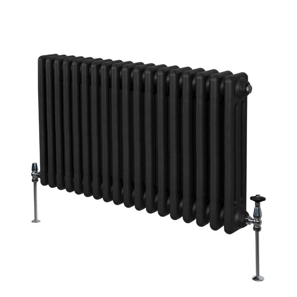 Monstershop Traditional 3 Column Radiator - 600 x 832mm - Black