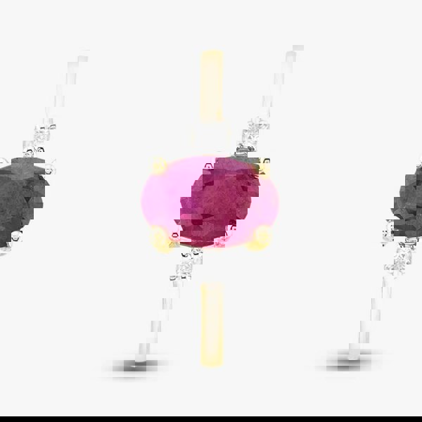 T. H. Baker 9ct Yellow Gold 0.60ct Oval Cut Ruby & 0.03ct Diamond Shoulder Set Solataire Ring THR40125-RD (YG)