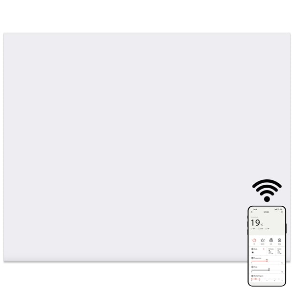 MYLEK Panel Space Heater White 0.5KW Eco, Smart and WiFi App Slimline Low Energy - Wall Mounted, Bathroom IPX4