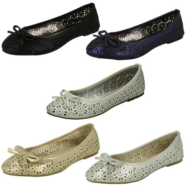 Spot On Ladies Spot On Slip On Ballerina Shoes F80037