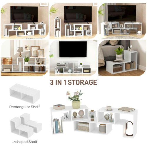 Wyld Haus Tota 134cm White Wood Effect 3 Block Modular TV Stand
