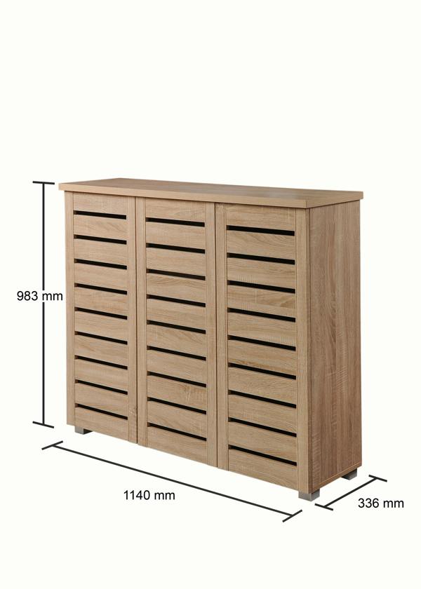 Timber Art Design 5 Tier Shoe Storage Cabinet 3 Door Cupboard Stand Rack Unit