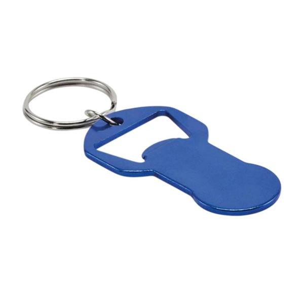 MidOcean Clave Recycled Aluminium Bottle Opener Keyring - Blue - 