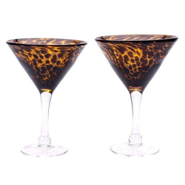 Love Frankie Leopard Print Martini Glass