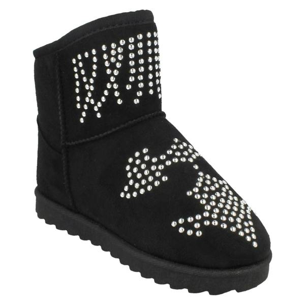 Spot On Girls Spot On Fleece Lined Studded Ankle Boots