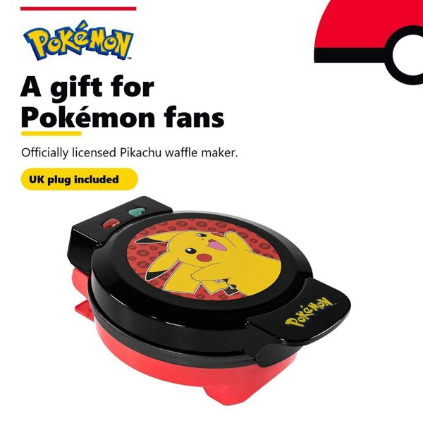 Venom Pokémon Pikachu Non-Stick Waffle Maker with UK Plug