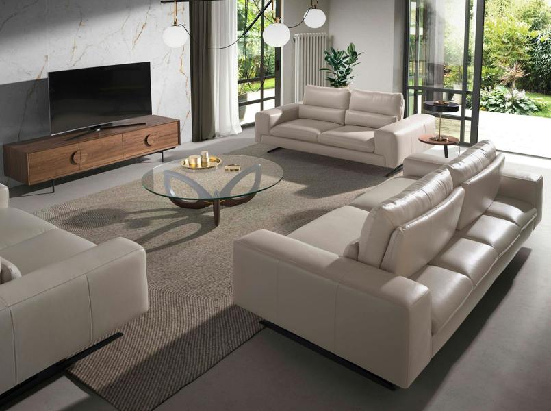 Angel Cerdá Round corner table walnut and black steel 2115