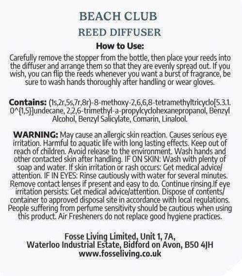 Fosse Living Beach Club Reed Diffuser Refill 200ml