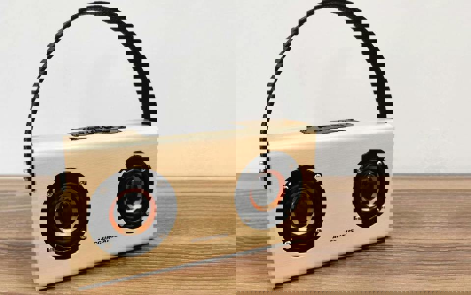 Accuratus Scandi W100 - Premium Rechargeable Portable Bluetooth & 3.5mm Wired Speaker Set