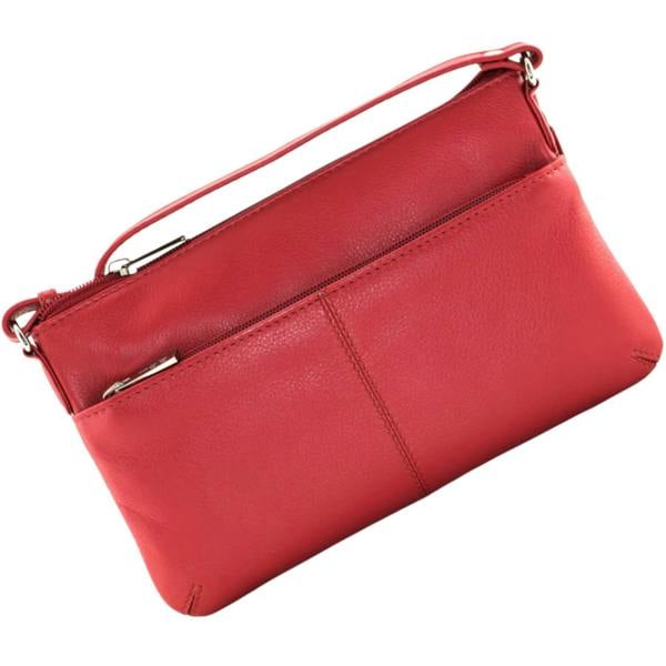 Mala Leather Anishka Slim Double Pocket Crossbody