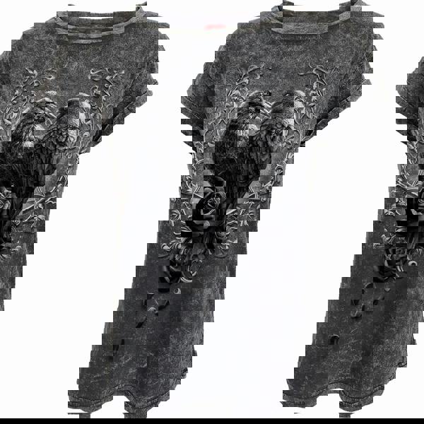 Spiral Direct RAVEN HEART - Acid Wash Turnup Sleeve