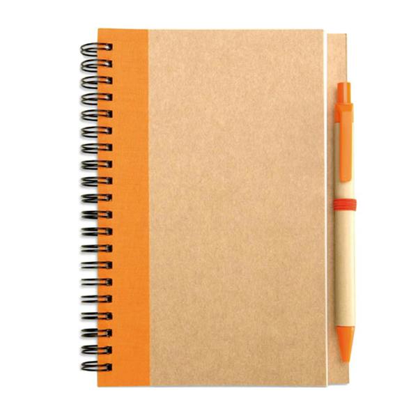 MidOcean Sonora Plus Recycled B6 Notebook with Pen - Orange