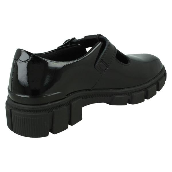 Clarks Girls Clarks Chunky Sole T-Bar School Shoes Evyn Bar K