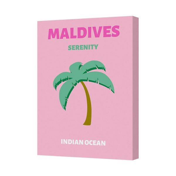 Benjamin Tate Design Maldives Serenity Canvas Art Print Palm Tree Indian Ocean UK Handmade