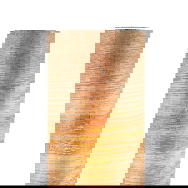 Bamboo Wood Effect Table Lamp with Black Woodland Trees Inner Lining Image 3