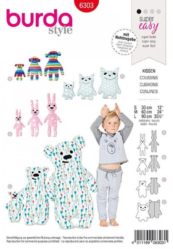 Burda Sewing Pattern 6303 Toys For Babies, S-M-L - Easy