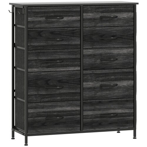 Wyld Haus Mirizi Fabric And Metal Black 10 Drawer Storage Chest