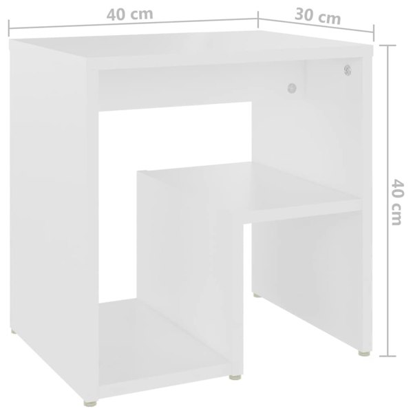 Berkfield Bed Cabinets 2 pcs White 40x30x40 cm Engineered Wood