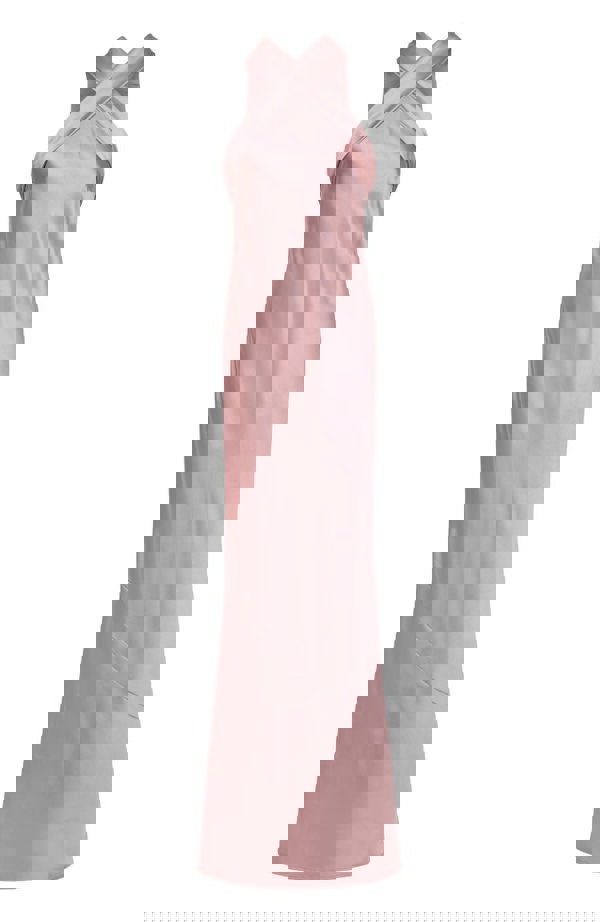 Rewritten London Roma Dress in Rose Pink Satin