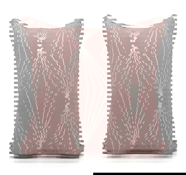Velosso Modern Geomtric Foil Print Cushion - 43cm x 43cm