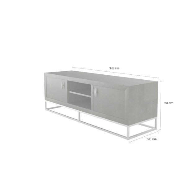 Wyld Haus Recife Black Shagreen 2 Door TV Unit
