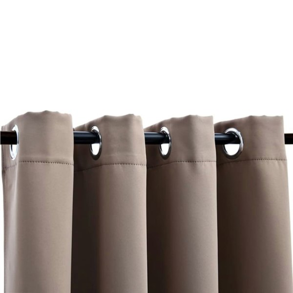 Berkfield Blackout Curtain with Metal Rings Taupe 290x245 cm