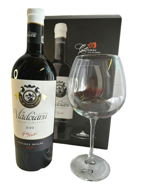 Cotnari Castel Vladoianu Feteasca Neagra Red Wine with branded glass (Limited edition)