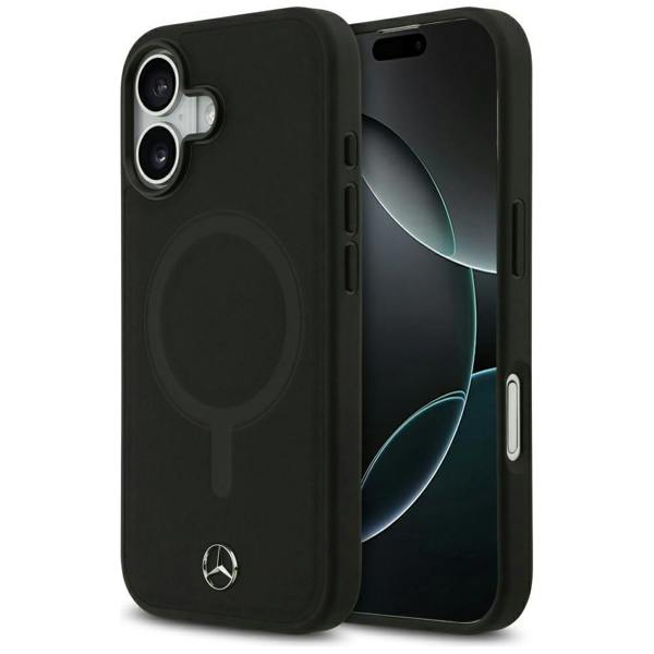 Mercedes Leather Laurel Leaves Stripes MagSafe Case for iPhone 17 Air 6.5" Black - MEHMP17M25RLDLKH