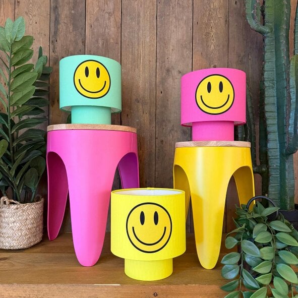 Love Frankie Smiley Glow Lamps in Pink