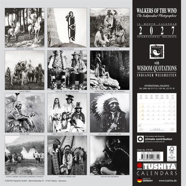 Walkers Of The Wind Calendar 2027, Wall Calendars, Month To View, History & Literature, Gift