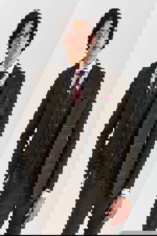 Paul Andrew Harris - Men's Green 3 Piece Wool Blend Tweed Suit