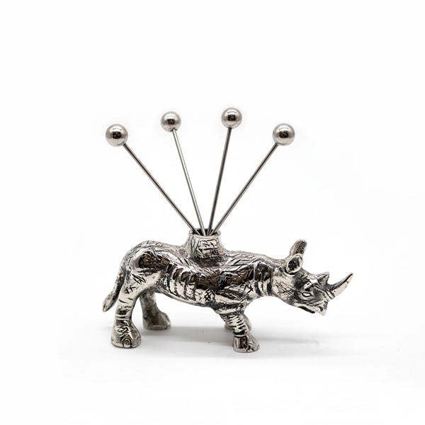 Nickel Rhino Holder with Four Picks
