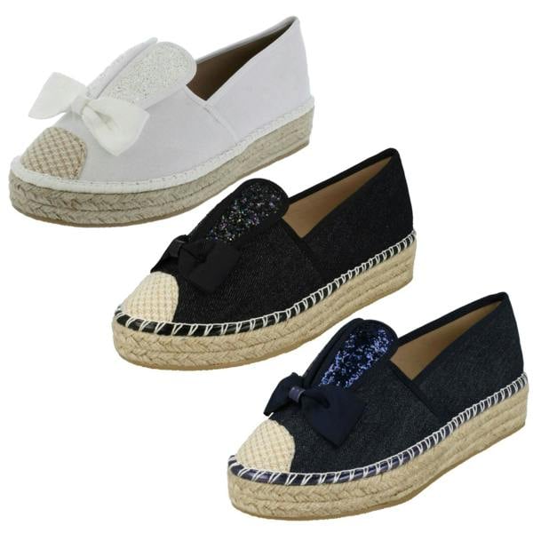 Spot On Ladies Spot On Bunny Ears Canvas Shoes F9982