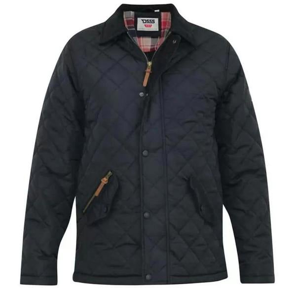 Duke Mens D555 Matias Corduroy Collar Padded Jacket - Black - 