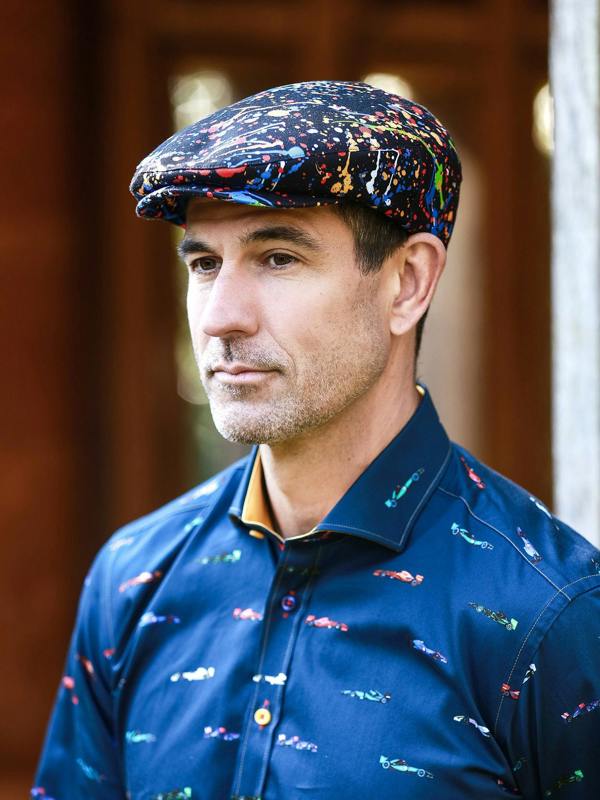 Smoke Printed Flat Cap - Claudio Lugli Shirts