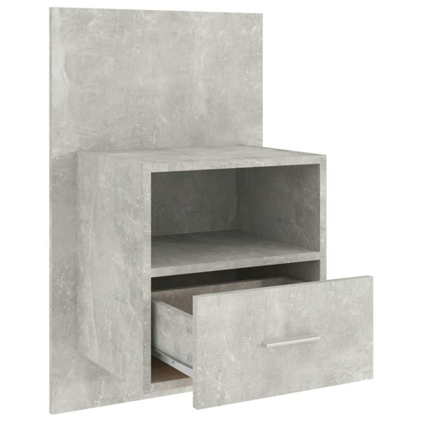 Berkfield Wall-mounted Bedside Cabinet Concrete Grey