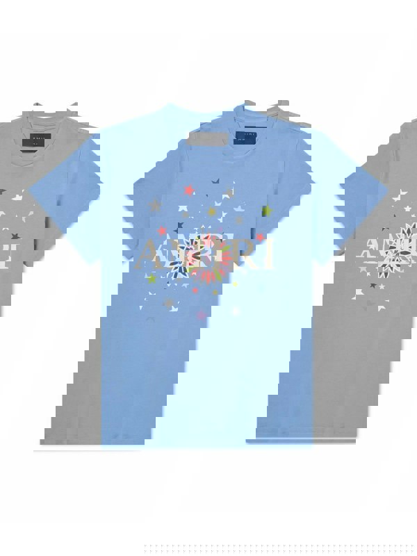 AMIRI KIDS STARS GRAPHIC TEE BABY BLUE