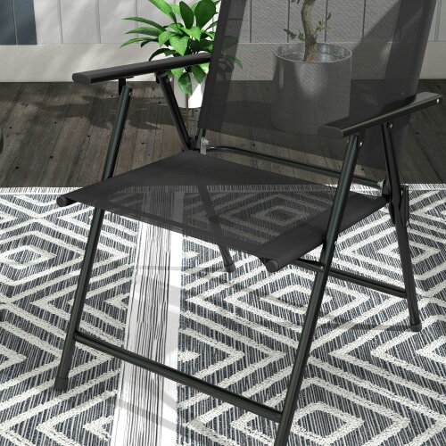 Wyld Haus Zivino Glass And Metal Black 3 Piece Garden Seating Set With Table And Chairs