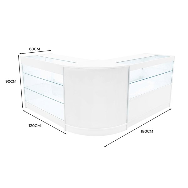 Monstershop Hera LED Shop Counter Set K1200, C1200 & CM60 - White