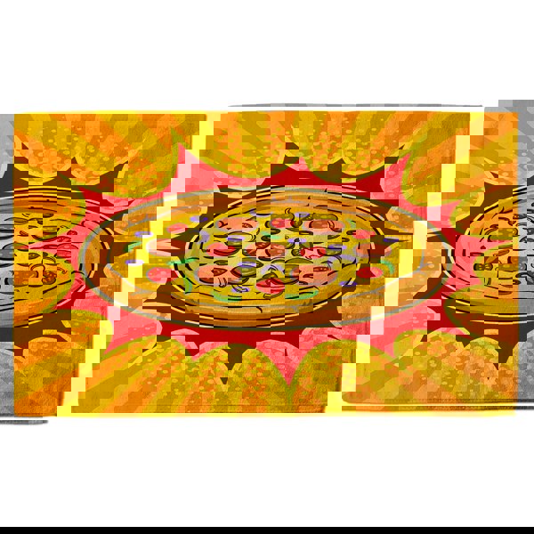 Benjamin Tate Design Round pizza pop art retro (Bath Towel)