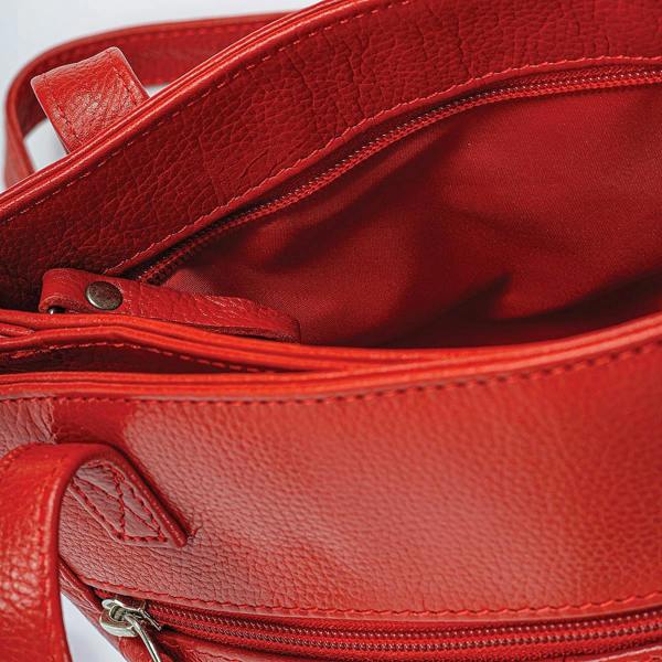 Museum Selection Linear Detail Red Leather Bag