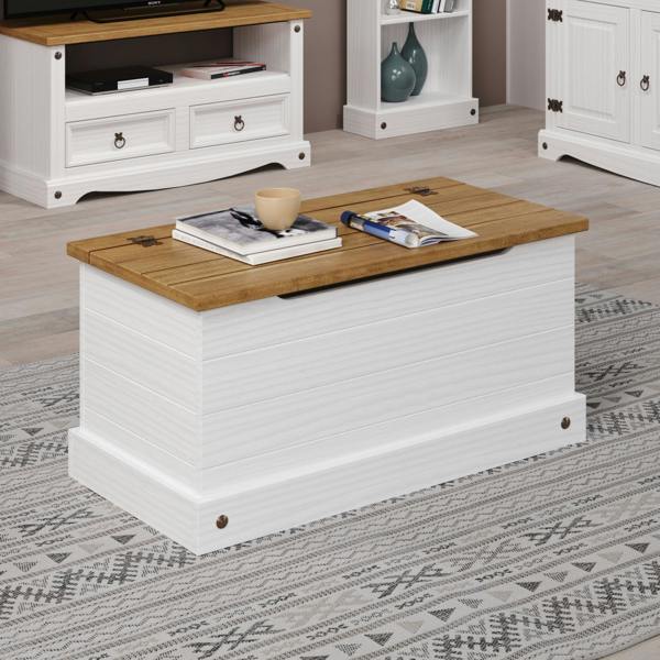 Core Products Corona Bedroom Storage Trunk Chest, Waxed Pine