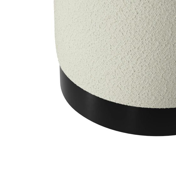 Wyld Haus Kalua Small Ivory Boucle Stool Matt Black Base