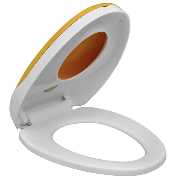 Berkfield White & Yellow Soft-close Toilet Seat Adults/Children