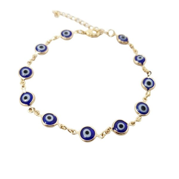 18ct Gold Plated Evil Eye Charm Bracelet