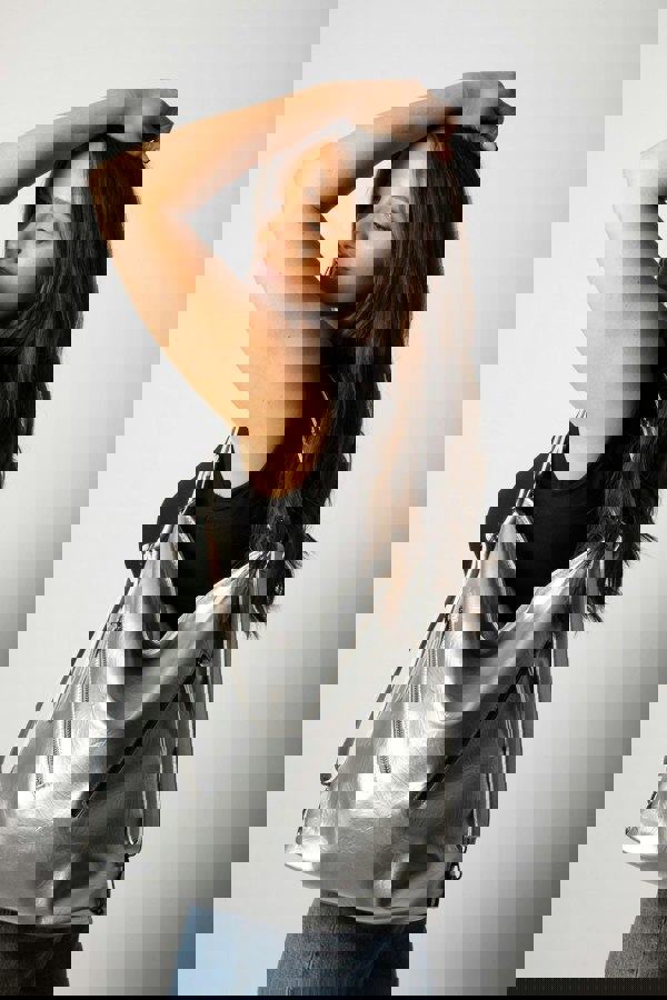 SVNX Silver 2-in-1 Shoulder Bag and Backpack